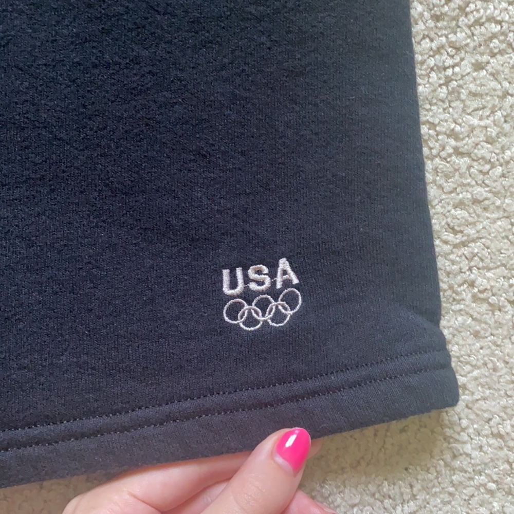 USA Olympics Team Medium Rare Black Embroidered Sweat Shorts - Picture 3 of 9